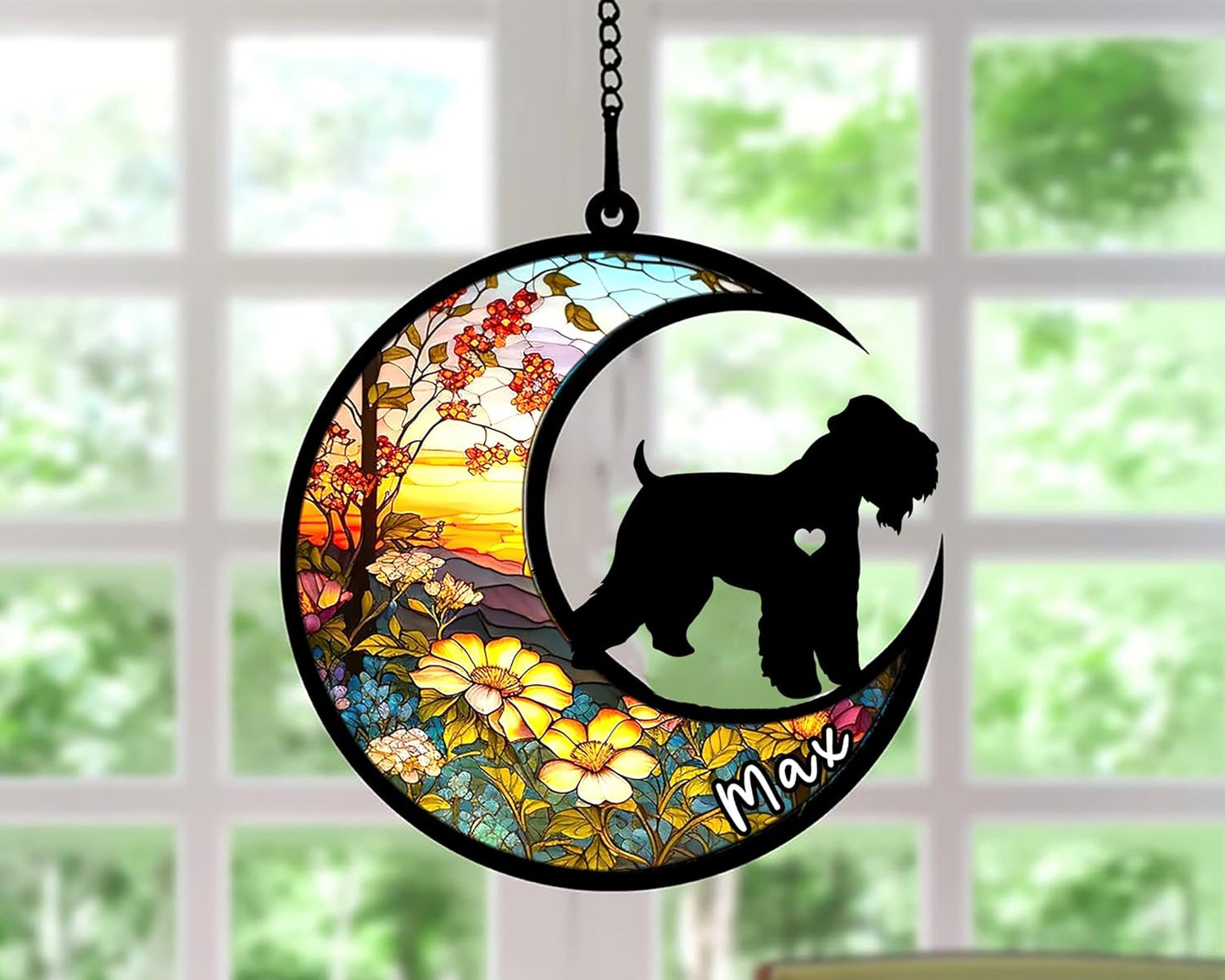 Personalized Dog Memorial, Custom Name Soft-Coated Wheaten Terrier Dog Christmas Ornament, Custom Breeds, Pet Loss Light Catcher, Gifts for Lovers Loss of Pet Sympathy on Mothers Day Christmas