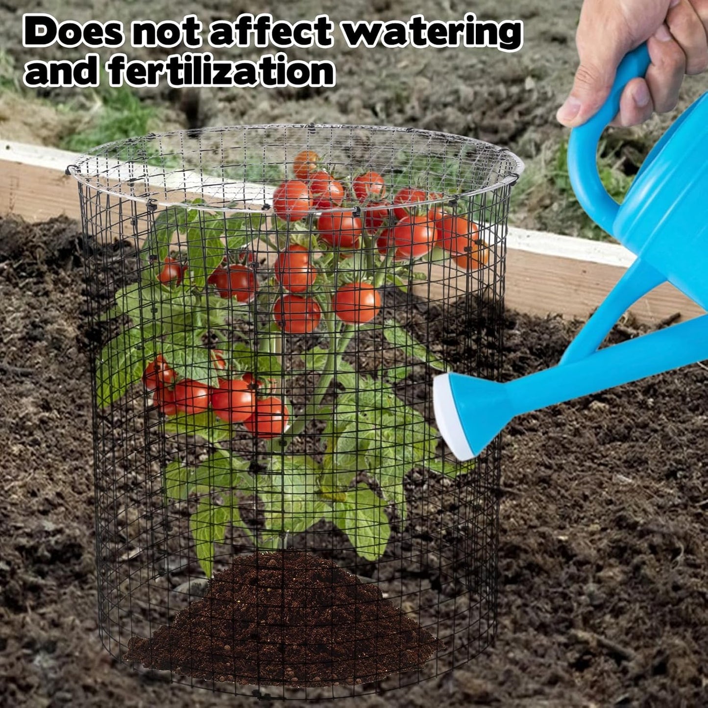 6 Sets of 18'' x 12'' Garden Plant Protectors from Animals with Detachable Covers Metal Plant Cage Chicken Wire Cloche with Ground Stakes and Nylon Tie Wire Plant Cage to Keeping Bunny Animals Out