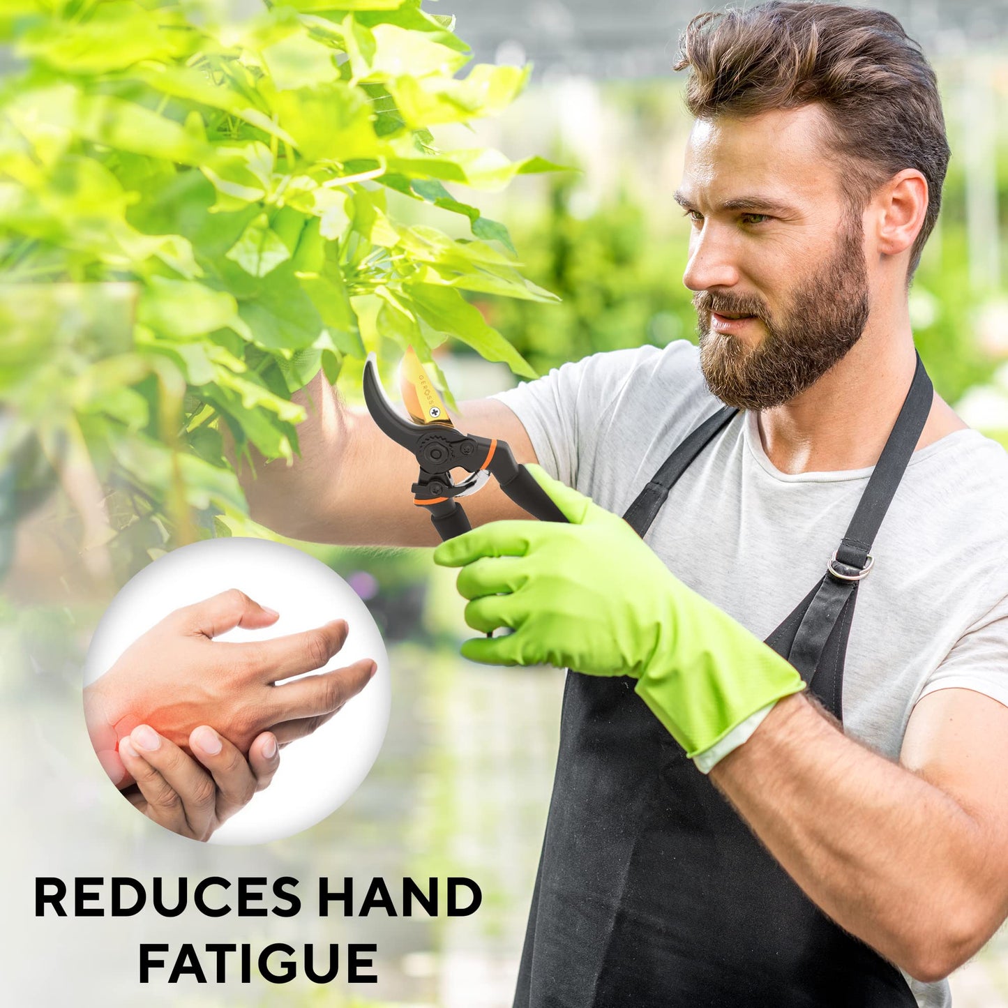 Premium Bypass Pruning Shears for your Garden - Heavy-Duty, Ultra Sharp Pruners w/Soft Cushion Grip