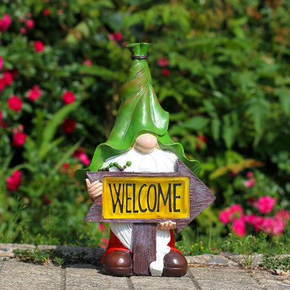 Solar Garden Gnomes Outdoor Garden Decor with Solar LED Light, Yard Graden Gnomes Decorations for Patio Lawn, Gifts for Mom, Gnomes Gifts for Women (Gnomes)
