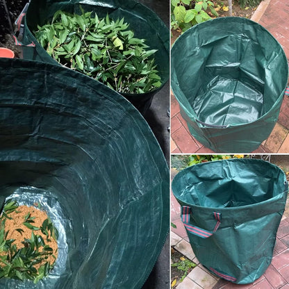 2-Pack 32 Gallons Leaf Bags, Reusable Yard Waste Bags, Heavy Duty Lawn Bags for Garden Leaves and Waste Collection, Lightweight Portable Yard Trash Bag
