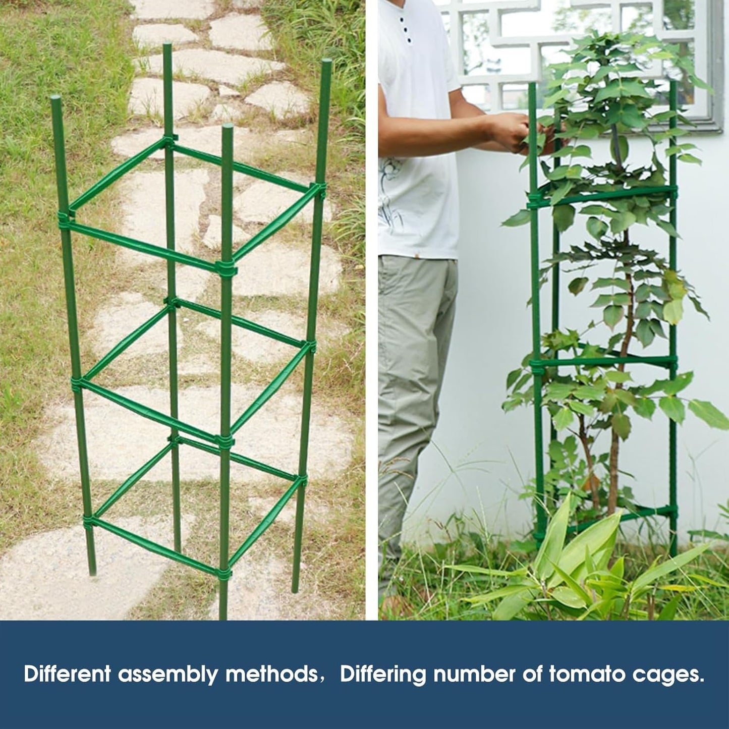 24 PCS Garden Stakes Arms for Tomato Cage 0.43 Inch Diameter Plant Stakes Trellis Connectors for Vegetable Garden Bracket Accessories 11.8 Inches
