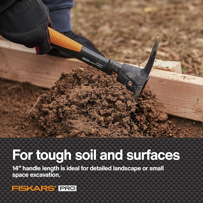 Fiskars IsoCore Pickaxe Mattock with Shock Absorbing Handle, 1.5 lb