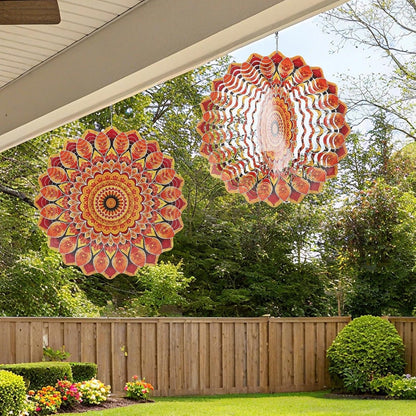 Stainless Steel Wind Spinner Sunflower, 12-Inch 3D Kinetic Metal Hanging Wind Spinners Outdoor, Flowers Yard Art Garden Porch Indoor Outdoor Decor