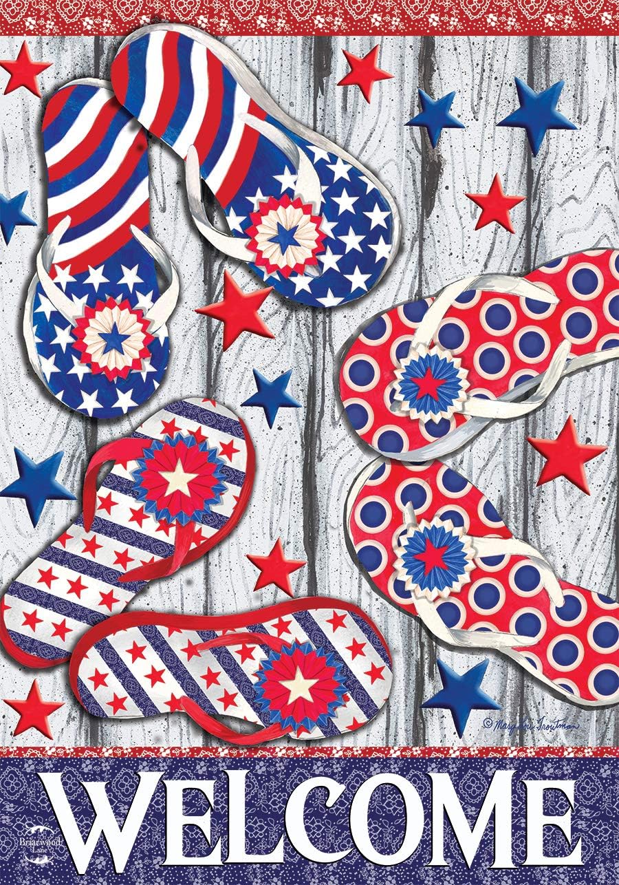 Briarwood Lane House Flag 40x28 For Outdoor Freedom Flip Flops Summer For Summer House Flag