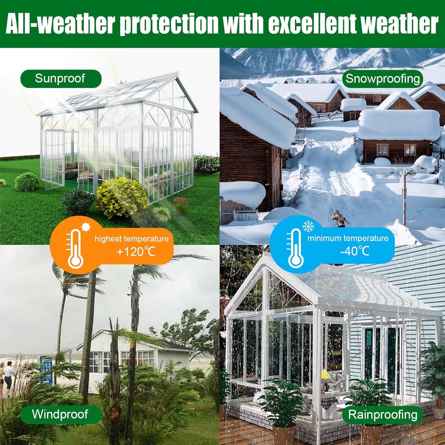 Polycarbonate Greenhouse Panels 5 Pack 4' x 2' x 0.24" Twin-Wall UV-Protected All Weather Plastic Roof Panel Clear Replacement Sheets for Garden Fences, Furniture DIY,Outdoor Roofing