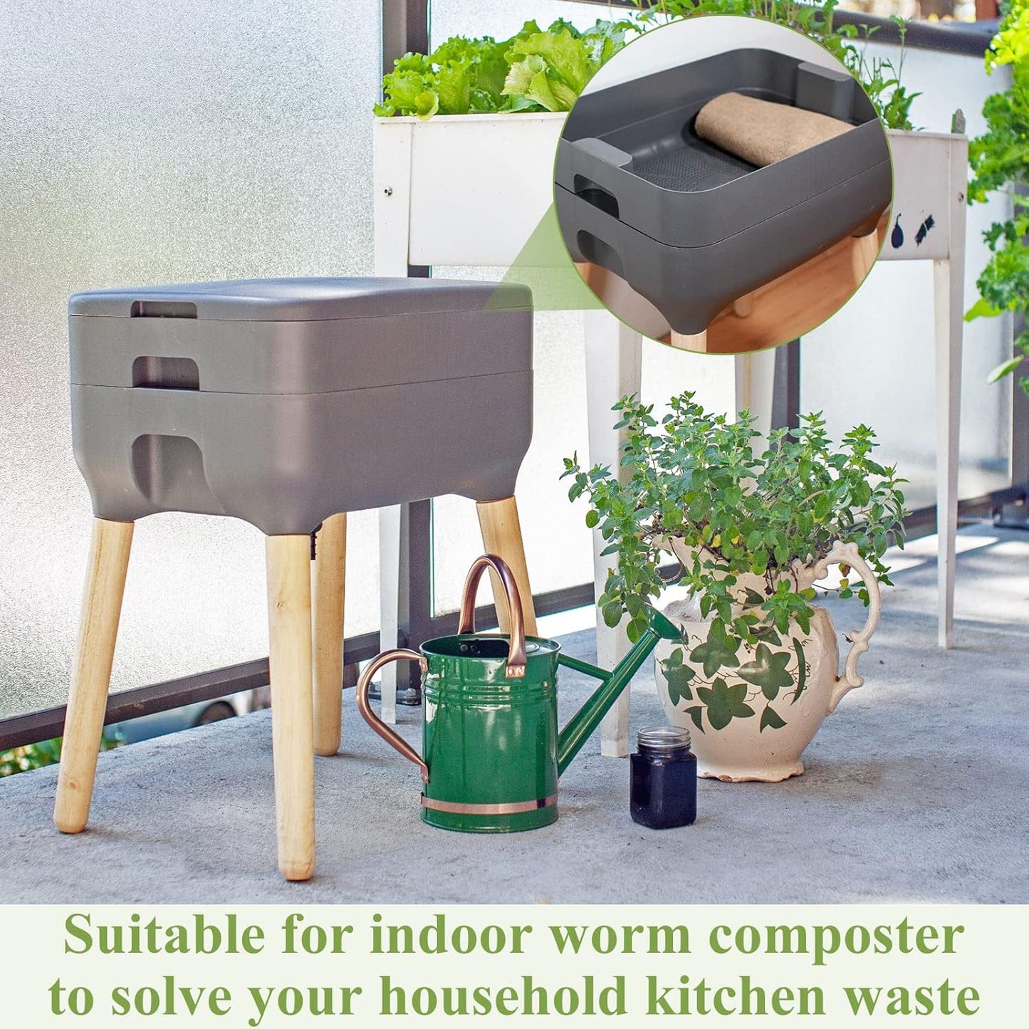 Zubebe 4 Pcs 2 ft x 2ft Worm Blanket Farm Kit Worm Bin Blanket Worms for Composting Fits Many Bin Bag for Keeping Worms Dark Moist Warm Outdoor Garden Compost Bin Farm Compost Factory
