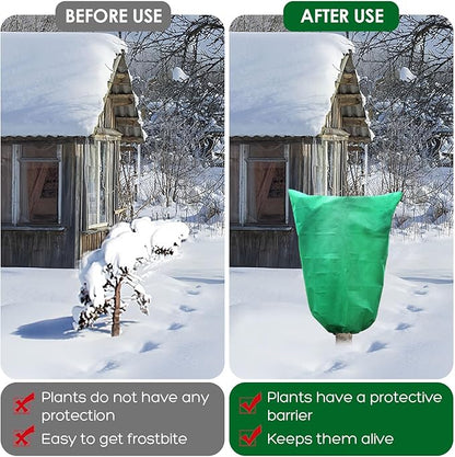 3 Pcs Large Plant Covers Freeze Protection 47.5" X 71.2" ,Reusable Winter Cold Weather Frost Blankets for Outdoor Plants with Drawstring and Zipper,Outdoor Tree Jackets (Green, 2 Pack XL-78.5" x94.5")