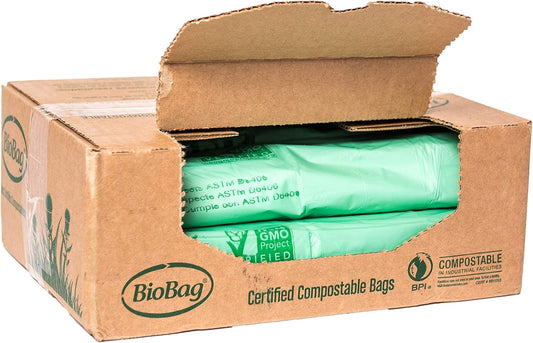 BioBag (USA) The Original Compostable Bag, 64 Gallon, 60 Count, 100% Certified Compostable Trash