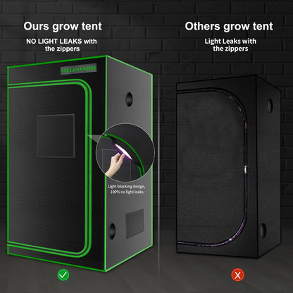 MELONFARM 4x4 Grow Tent, 48"x48"x80'' High Reflective 600D Diamond Mylar Canvas with Observation Window and Floor Tray for Hydroponic Indoor Plant Growing