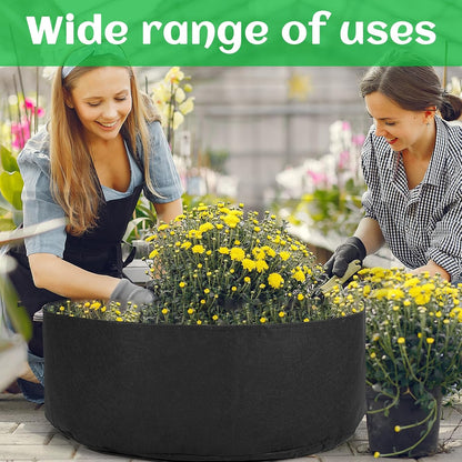 2 Pack Large 50 Gallon Plant Grow Bags, Round Black Fabric Raised Garden Beds, Durable Garden Planter Cloth Pots Container to Grow Vegetables for Outdoor Plants