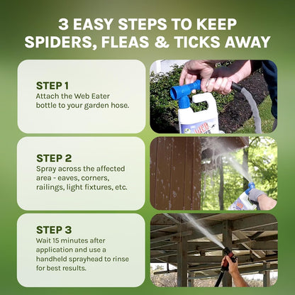 Spider Web Washaway Spray Bundle – 1 Gallon + 32 Oz Concentrates with Nozzles – Natural Formula, Long-Lasting Protection Up to 6 Months