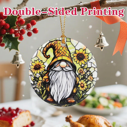 Christmas Ornament, Christmas Decoration, Ceramic-Style Gnome Ornament, Heirloom Keepsakes, Holiday Ornaments, Holiday Presents, Unique Xmas Gifts, Gift Exchange Ornaments, Gift Idea
