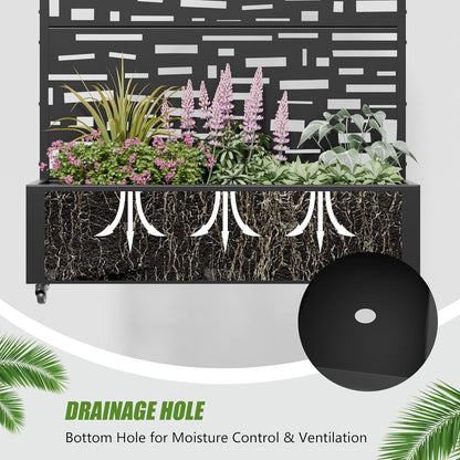 Casaphoria 72"x47" Metal Raised Garden Bed with Trellis(2 Pack), Outdoor Planter Box with Wheels & Drainage Holes for Climbing Plants, Flowers, Elevated Garden Kit, Black-Gerald-Arched