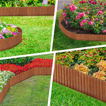 Corrugated Metal Garden Edging 10inch x 20ft, Landscape Edging Border, Flower Bed Edging Borders, Galvanized Edging Long Strips Yard Border for Lawn Edging Borders, Plants, Walkways (Rusty Red)