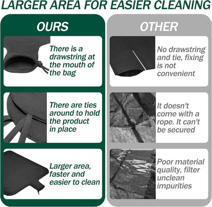 4 x 6ft Large Dewatering Bags with Drawstring Dewatering Filter Bag Silt Oil Sludge Sediment Filter Bag Non Woven Geotextile Fabric Filter Bags for Construction Sites Dredging