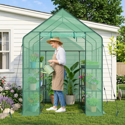 Ohuhu Greenhouse for Outdoors with Screen Windows, 57 x 57 x 76'' Walk in Plant Greenhouses Heavy