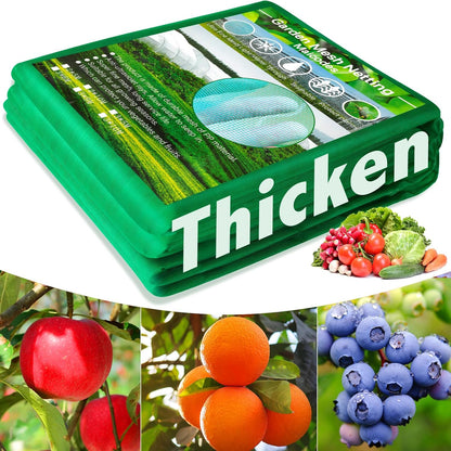Thicken Garden Netting Plant Covers 6.6 x 33 Ft Insect Netting for Garden Mesh Netting Nano PP for Vegetable Fruits Reusable Plants Netting Covers Protect Plants from Insects Birds, Green