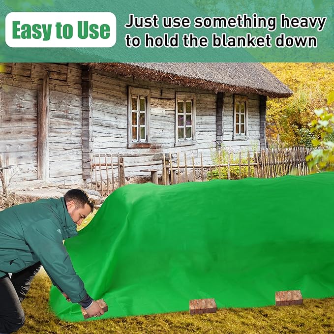 Alphatool 2.0oz/yd² Plant Covers Freeze Protection - 10 x 20 ft Easy of Use Green Winter Plant Frost Blanket Shield for Raised Beds, Reusable Garden Fabric Cloth Floating Row Cover for Outdoor Plants