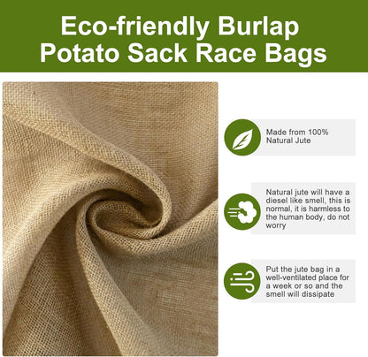 Agfabric Burlap Sacks 4 Pack 22"×36" Burlap Storage Bag with Strings, 100% Jute Reusable Potato Storage Bag for Food Storage, Plant Gardening Planting, Food Grade, Set of 4
