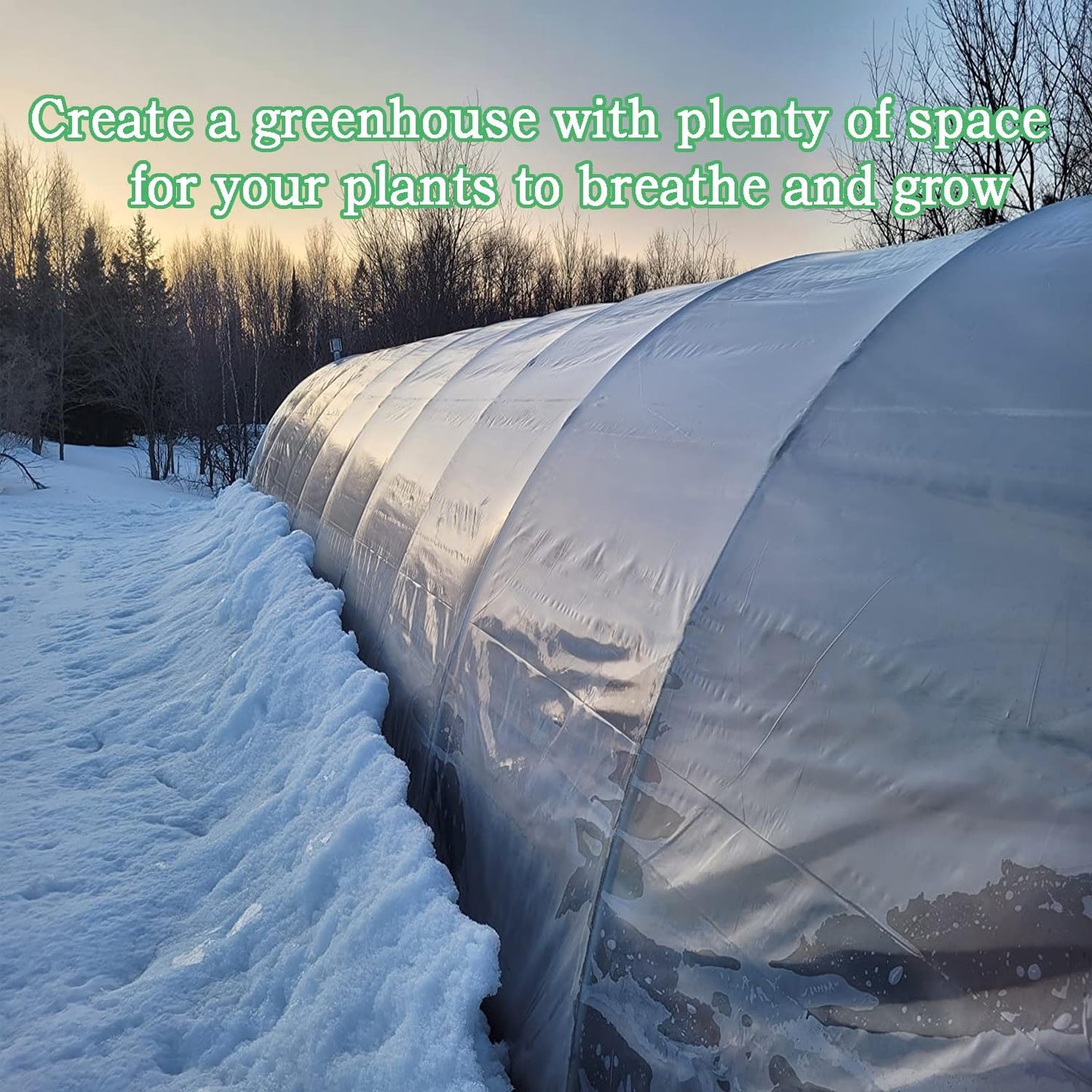 10FTx20FT Greenhouse Plastic Sheeting, 6 Mil Thick Clear Polyethylene Film, Waterproof Wind Frost Dust UV Resistant Green House Plastic Covering for Outdoor Plant, Garden, (10ft x 20ft)