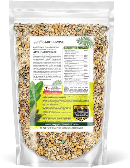 8-4-8 Professional Palm Tree Fertilizer Plant Food; for Indoor Potted Plants and Outdoor Landscape Palm Trees; Quick-Release Nitrogen Fertilizer and Continuous Feeding (1/2 Quart)