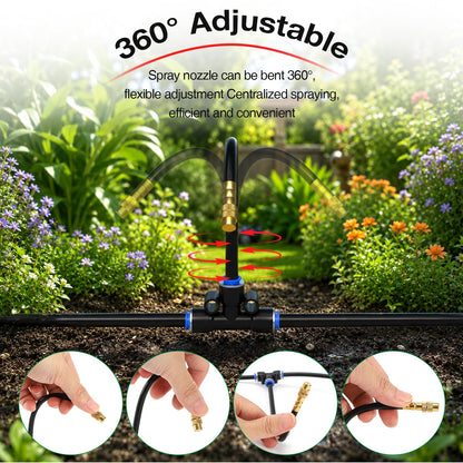 Pro-Series Drip Irrigation System, 100FT 1/4" Garden Watering System with 16pcs 360° Bendable