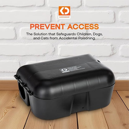 2 Contractor-Grade Rat Bait Station – Extra Tough, Rugged & Weather-Resistant Lockable Box with Key, Tamper-Resistant Dual Entry, Fits Blocks/Pasta/Grain Baits or Snap Traps – Indoor/Outdoor.