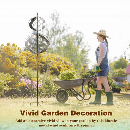 Wind Spinners Outdoor Metal - Large Kinetic Wind Spinner for Yard Garden, Windmills Lawn Ornament Décor for Lawn Patio (Height 84")