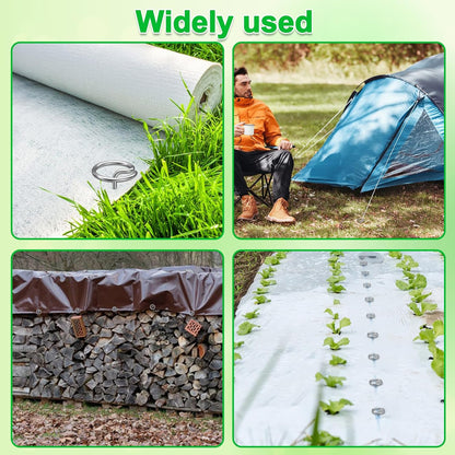 40 Pcs 6-Inch Heavy-Duty Galvanized Landscape Staples – Thickened 8 Gauge Circle Top Pins, Rust-Resistant for Weed Barrier, Landscape Fabric, and Garden Projects