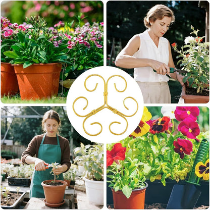 5 Pcs Plant Stem Support, 2025 Iron Monstera Plants Support, Heart Shaped Plant Support, Bamboo Clamp Set for Leaf Stabilization and Support for Outdoor & Indoor Growing Climbing Plants (Gold-5 Pcs)