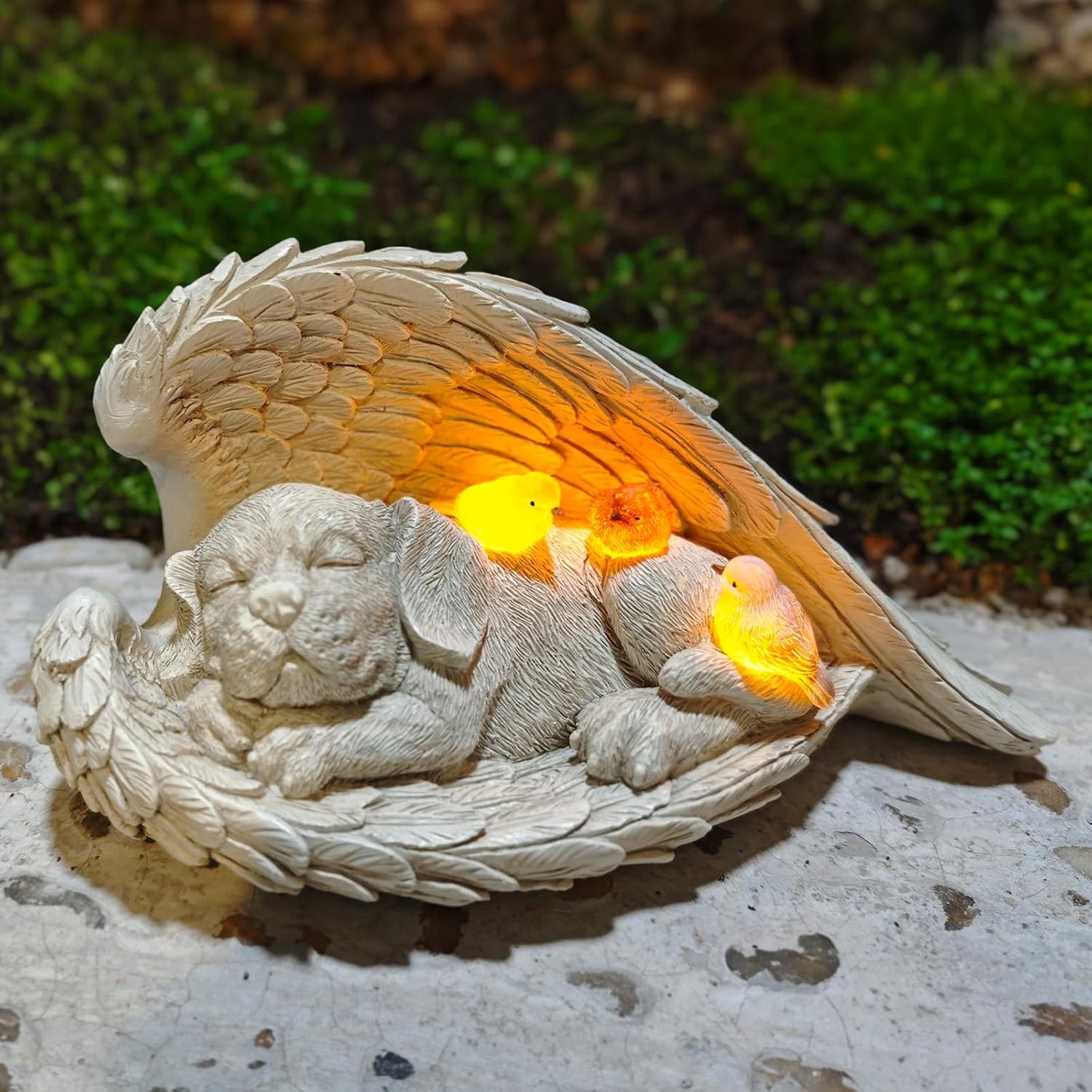 COWOS Dog Memorial Sculpture, Dog with Angel Wings Garden Statue, Pet Tribute for Indoor Decoration or Outdoor Backyard Garden, Home Decor for Pet Owners