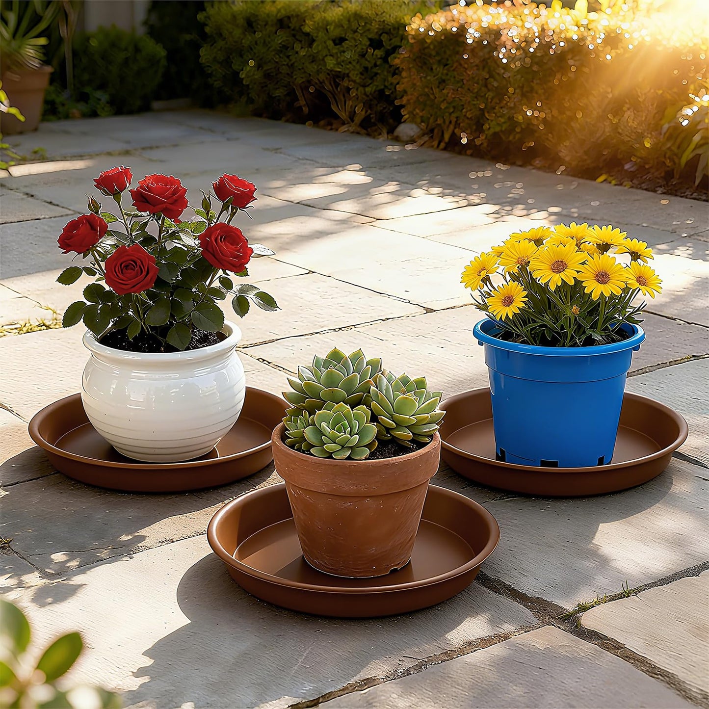 Plant Saucer 10 inch, Heavy Large Planter Durable Thicker Plastic Plant Trays for Indoors and