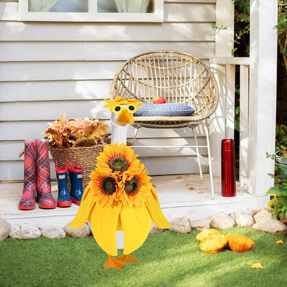 Sunflower Goose Outfit Summer Goose Outfits Cute Goose Clothes for Outdoor Garden Yard Statue Decor