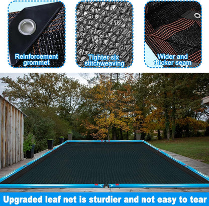 20 x 40FT Pool Leaf Net Cover- Thicken Rectangle Leaf Netting for Inground and Above Ground Swimming Pools Cover with Reinforced Gromments,Winter Above Ground Pool Screen Cover, Catching Leaves