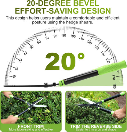 23-30" Telescoping Hedge Clippers, Extendable Garden Shears for Trimming Hedges, Shrubs & Bushes, Manual Hedge Shears with Adjustable Blade Tension for Yard Landscaping