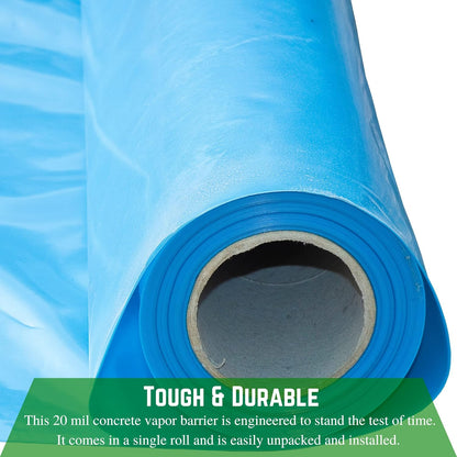 Farm Plastic Supply - Concrete Vapor Barrier - 20 mil - Heavy Duty Plastic Tarp, Polyolefin Vapor Barrier Plastic Sheeting, Painters Tarp, Roll of Heavy Duty Plastic (12' x 105')