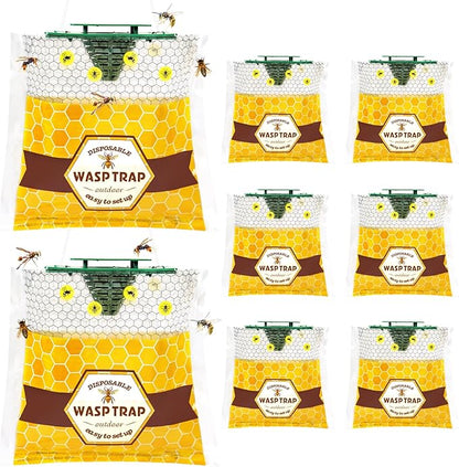 8 Pack Yellow Jacket Trap Disposable Wasp Traps Outdoor Hanging, Carpenter Bee Traps for Outside, Hornet Trap, Hornet Killers for Fly, Insects and Bug