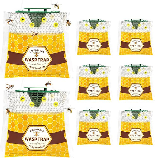 8 Pack Yellow Jacket Trap Disposable Wasp Traps Outdoor Hanging, Carpenter Bee Traps for Outside, Hornet Trap, Hornet Killers for Fly, Insects and Bug