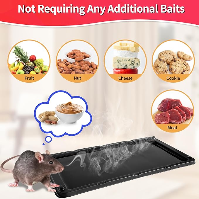 LULUCATCH Mouse Traps, 6 Pack Large Glue Traps Mouse Traps Indoor for Home, Pre-Baited Non-Toxic Bulk Glue Boards for Mice, Snakes, Rat, Lizard & Spiders, Pet Safe Pest Control