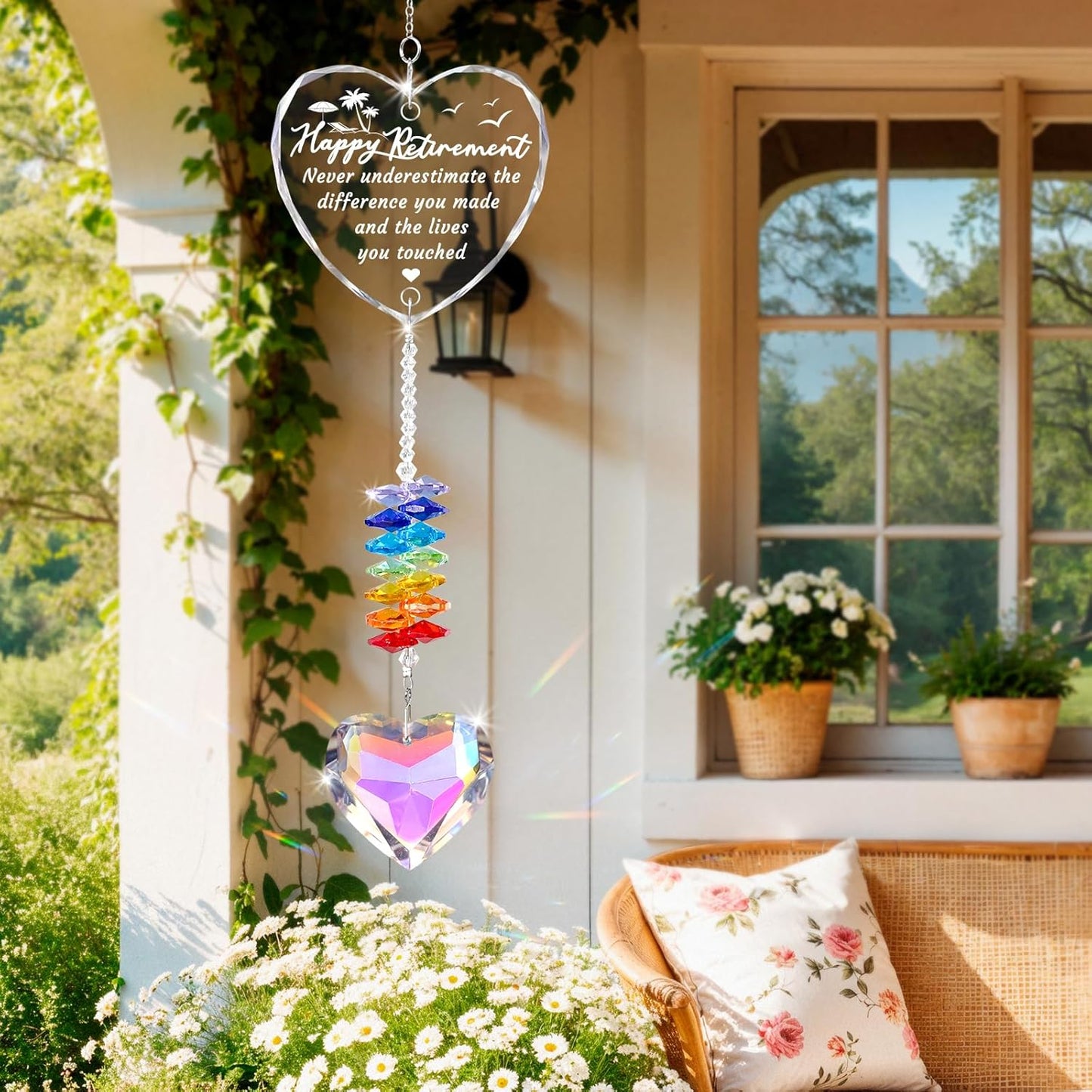 Retirement Gifts for Women, 2025 Retirement Gift Crystal Suncatcher, Happy Retirements Gifts for Friends Teachers Nurse Men, Going Away Presents Decorations