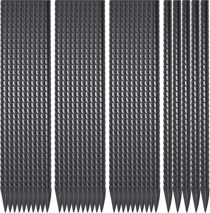 Straight Rebar Stakes 16 Inch 34 Pack Garden Spikes with Chisel Point End Metal Stakes for Ground Heavy Duty 3/8 Inch Thickness Tree Stake Kit for Concrete, Landscape Timber (Black)