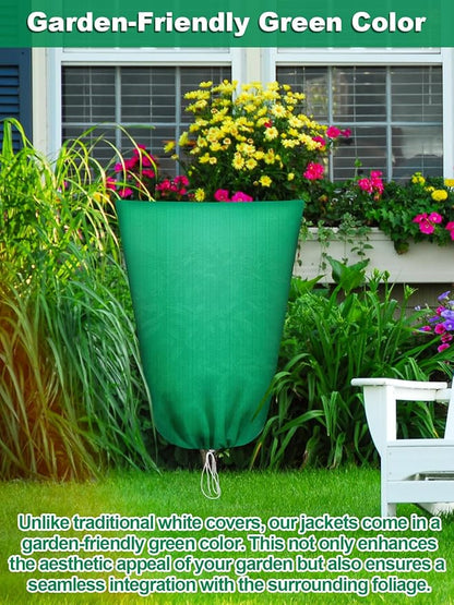 Abimars Thicker Plant Covers Freeze Protection Jacket 2.36 oz/yd², 2'x3.2' Reusable Winter Plant Covers with Drawstring & Zipper, 2 Pack Light, Porous Fabric for Plant Breathing