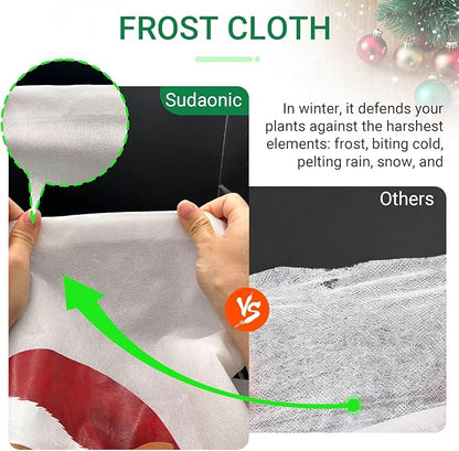 2-Pack Plant Covers Freeze Protection, 47" W x 70" L Thick Frost Cloth with Christmas Element, Tree Wrap for Winter with Zipper Drawstring Protect Your Plants