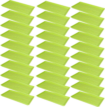 SUNPACK 10" x 20" Heavy Duty Mesh Plastic Seed Starting Tray, Lime Green, 1" (Pack of 30) - Ensures Water Drainage and Aeration, Perfect for Greenhouses or Indoor Gardening