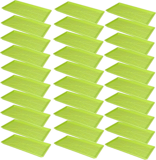 SUNPACK 10" x 20" Heavy Duty Mesh Plastic Seed Starting Tray, Lime Green, 1" (Pack of 30) - Ensures Water Drainage and Aeration, Perfect for Greenhouses or Indoor Gardening