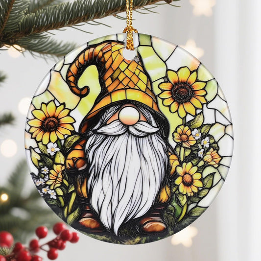 Christmas Ornament, Christmas Decoration, Ceramic-Style Gnome Ornament, Heirloom Keepsakes, Holiday Ornaments, Holiday Presents, Unique Xmas Gifts, Gift Exchange Ornaments, Gift Idea
