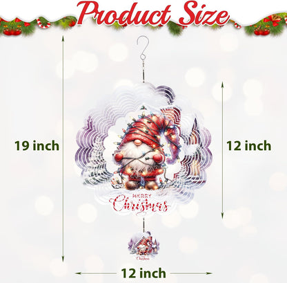 Metal Wind Spinner Outdoor Christmas Decorations,Santa Claus Halloween Yard Decorations 12inch 3D Stainless Steel Garden Sculpture Lawn Ornaments Gifts Indoor/Outdoor Decor Gifts for Women