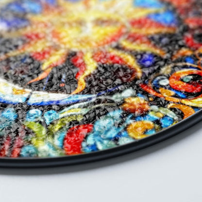 7.8" Sun & Moon Stained Glass Decor, Window Suncatcher Hanging Decorations, Suncatcher Art Decor for Home Garden Housewarming, Sun Moon Gifts for Mom, Women, Family, Grandma, Friends ART-17E-SG8