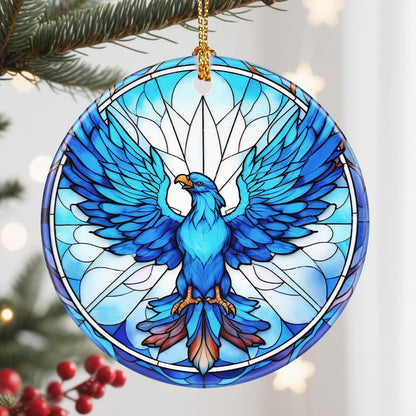 Christmas Ornament, Christmas Decoration, Ceramic-Style Phoenix Ornament, Heirloom Keepsakes, Holiday Ornaments, Holiday Presents, Unique Xmas Gifts, Gift Exchange Ornaments, Gift Idea